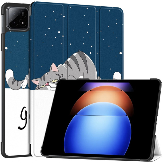 Case for Xiaomi Pad 6S Pro 12.4, Smartcase, cat