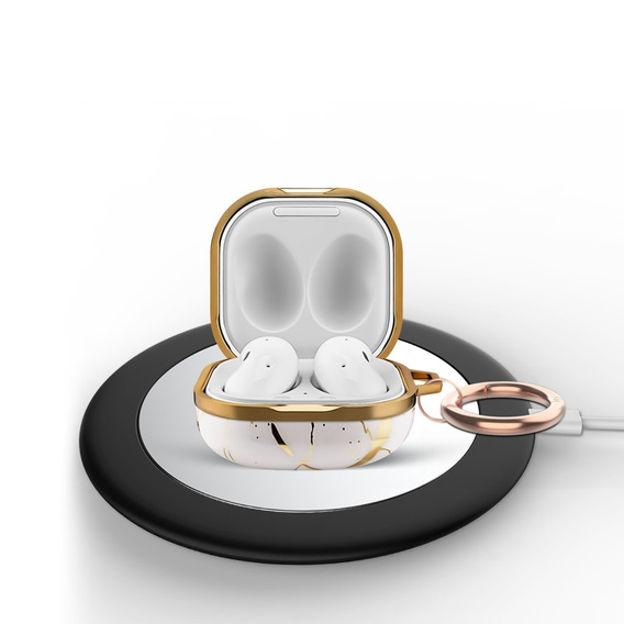 Case for Samsung Galaxy Buds 2 / 2 Pro / Pro / Live, white marble