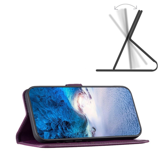 Flip case for Samsung Galaxy A35 5G, BINFEN Wallet, dark purple
