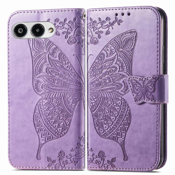 Flip case for T Phone 3 5G, Butterfly, purple