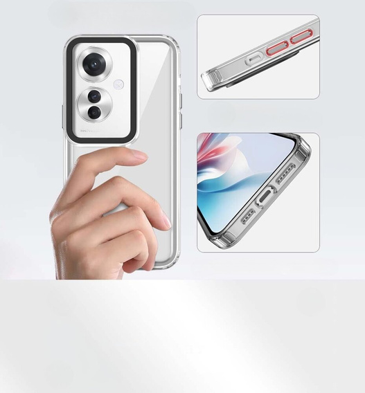 Case for Oppo Reno 11F 5G, Fusion Hybrid, transparent