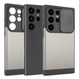 Case for Samsung Galaxy S24 Ultra, ERBORD MagProtect Slide Camera, gray gunmetal