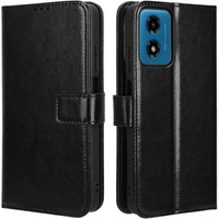 Flip case for Motorola Moto E14, Crazy Horse Wallet, black