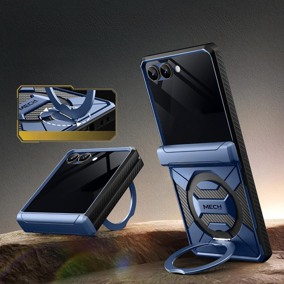 Tongate MECH case with MagSafe for Samsung Galaxy Z Flip 7, blue