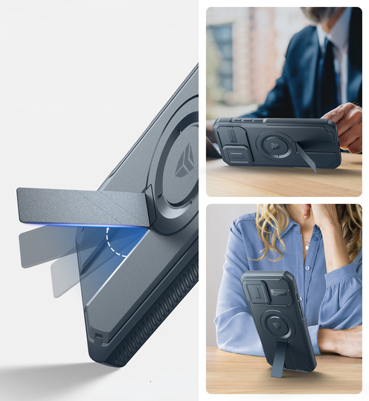 Armored case for iPhone 16 Pro Max, Dexnor CamProtect MagSafe, dark blue