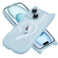 Case for iPhone 15, for MagSafe, Cute Cat, blue + Screen Glass