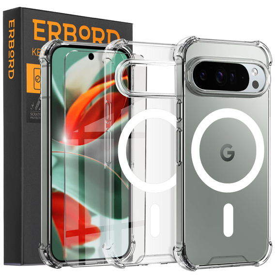 Case for Google Pixel 9 / 9 Pro, Dropproof MagSafe, transparent