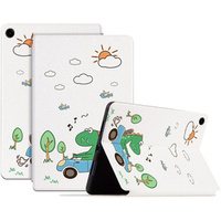 Flap case for Samsung Galaxy Tab A9+, driving dinosaur