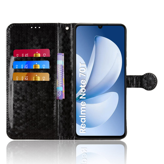 Flip case for Realme Note 70T 4G, Wallet Rhombus, black