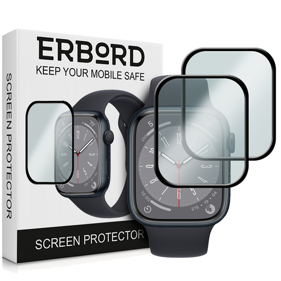 2x ERBORD Hybrid Glass for Apple Watch 7/8/9 45mm