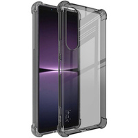 IMAK case for Sony Xperia 1 V, Dropproof, transparent / black