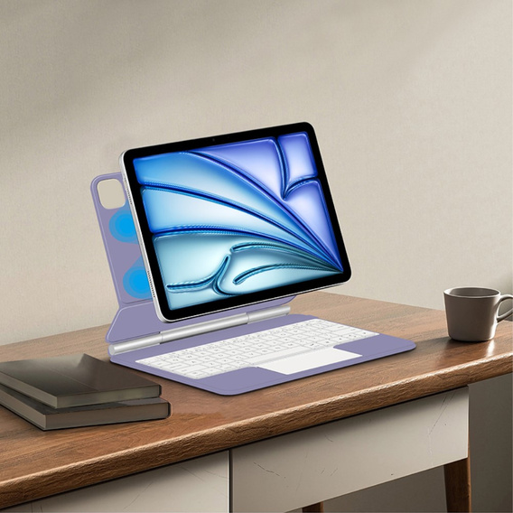 Keyboard Case for iPad Air 11" 2024, Magnetic Keyboard Touchpad, purple