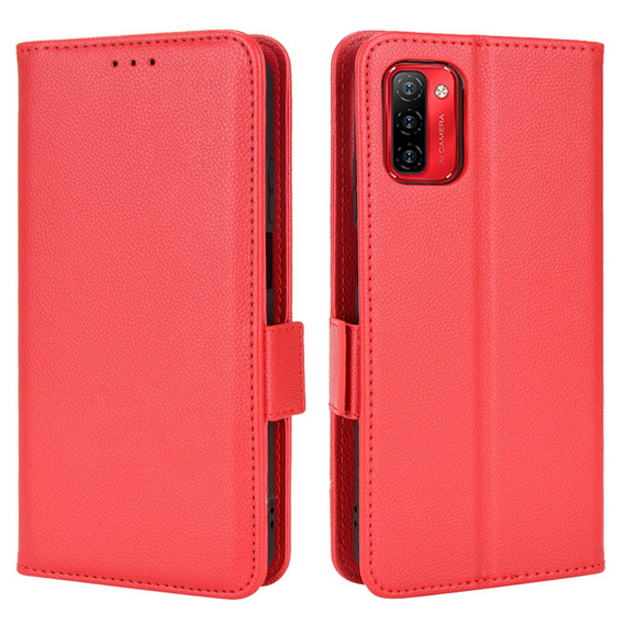 Flip case for Ulefone Note 12P, Wallet Litchi Magnet, red