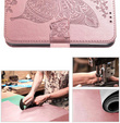 Flip case for Oppo Reno 13F / Oppo Reno 13FS, Butterfly, pink rose gold