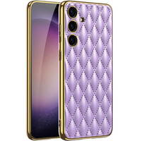 Case for Samsung Galaxy S24, Leather Rhombus, purple