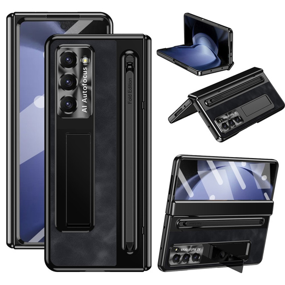 Leather+PC case with stand, glass and stylus for Samsung Galaxy Z Fold6 5G