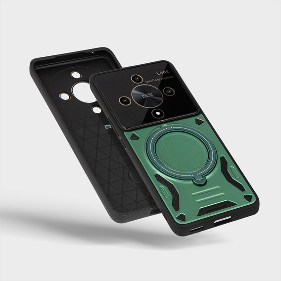 Armored Case for Honor Magic 6 Lite 5G, Magnetic Ring, green