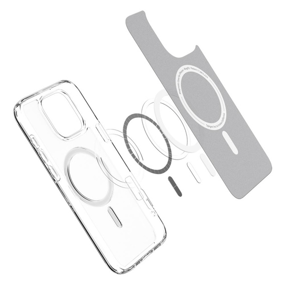 Spigen MagSafe Case for iPhone 16 Pro Max, Ultra Hybrid, transparent / white + 9H Tempered Glass