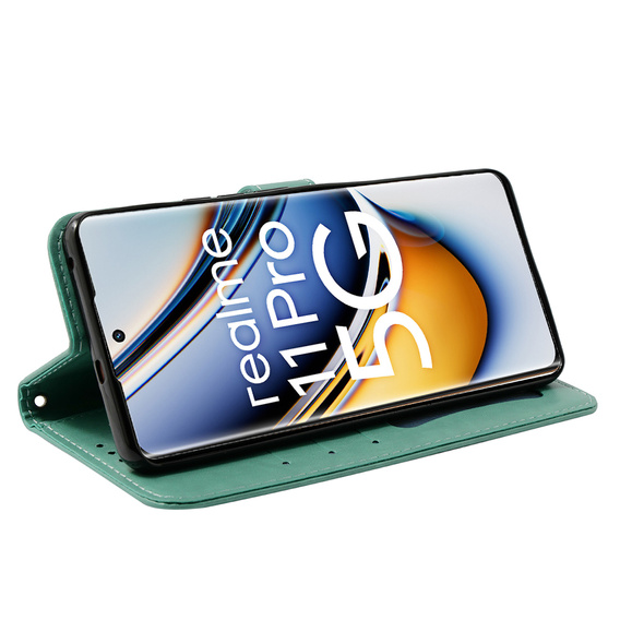 Flip case for Realme 11 Pro 5G / Pro+ 5G, Mandala Flower, green
