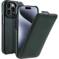 MELKCO flip case for iPhone 15 Pro Max, leather, flip, dark green