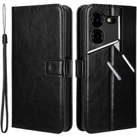 Flip case for Tecno Pova 5 Pro 4G, Crazy Horse Wallet, black