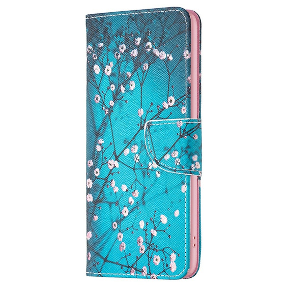 Flip case for OPPO A57 / A57s, Wallet, Sakura, blue
