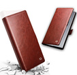 Flip case for Samsung Galaxy S25 Ultra, QIALINO Leather Wallet, dark brown