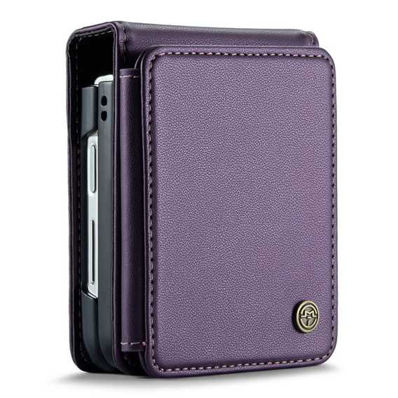 CASEME flip case for Samsung Galaxy Z Flip5 5G, Litchi Wallet, purple