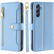 Flip case for Samsung Galaxy S24 FE, Wallet Zipper Pocket, blue