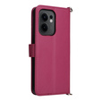 Crossbody Leather Wallet flip case for Oppo Reno 13F 5G, maroon
