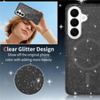 Glitter case, for MagSafe for Samsung Galaxy S26, transparent/black