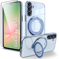 Magnetic Case for Samsung Galaxy A56, for MagSafe, blue + 9H Glass