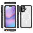 Redpepper case for iPhone 17, IP68 waterproof, for MagSafe, transparent with black sides