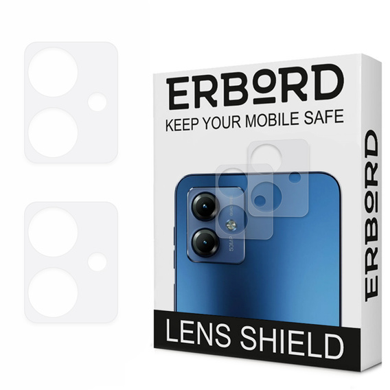 2x ERBORD tempered glass for camera to Motorola Moto G14, transparent