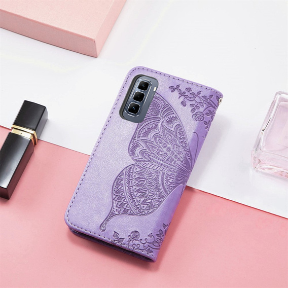 Flip case for Infinix Hot 50 Pro 4G, Butterfly, purple