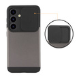 Case for Samsung Galaxy S24, ERBORD CamProtect Slide Camera, gray gunmetal