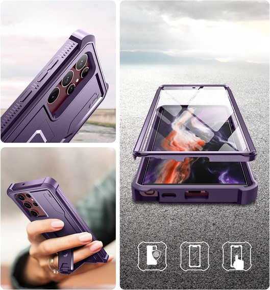 Armored case for Samsung Galaxy S22 Ultra, Dexnor Full Body, purple