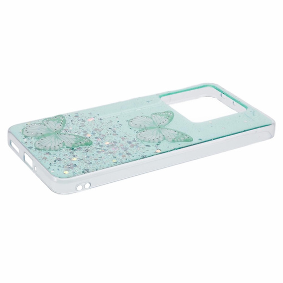 Case for Xiaomi 13T / 13T Pro / Redmi K60 Ultra, Glitter Butterfly, green