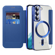 Flip case for Samsung Galaxy S22 5G, RFID Wallet MagSafe CamShield, dark blue
