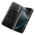 QIALINO Genuine Cow Leather flip case for iPhone 17 Pro Max, black