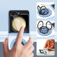 Case for Samsung Galaxy Z Flip7 FE / Z Flip6, Corners Dropproof, for MagSafe, transparent / blue