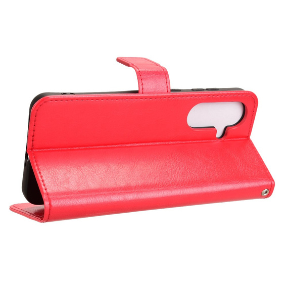 Flip case for Samsung Galaxy A56, Crazy Horse Wallet, red
