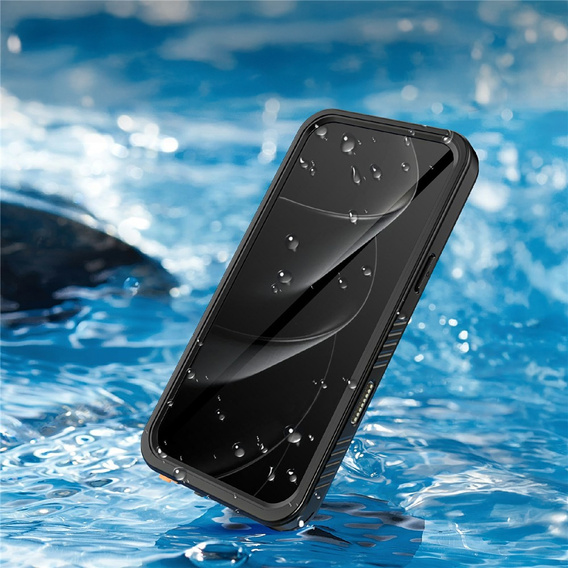 Case for iPhone 17 Pro Max, IP68 waterproof Redpepper, black