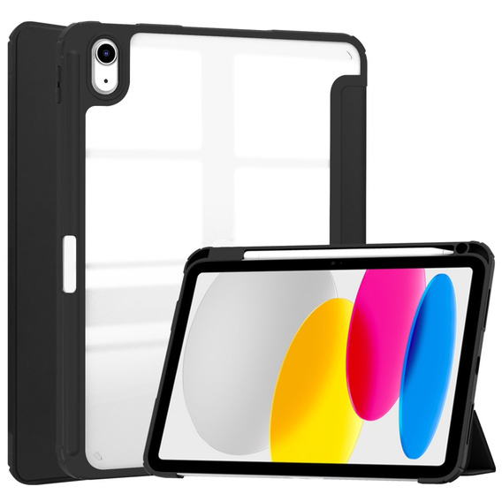 Case for iPad 10.9 2022 10 Gen, Smartcase Hybrid, with stylus space, black