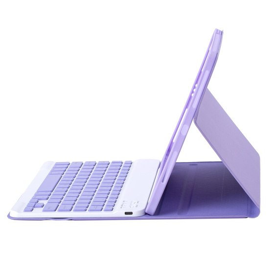 Bluetooth keyboard case for iPad 11" 2025 A16 (11 gen.) / iPad 10.9" 2022 (10 gen.), Purple