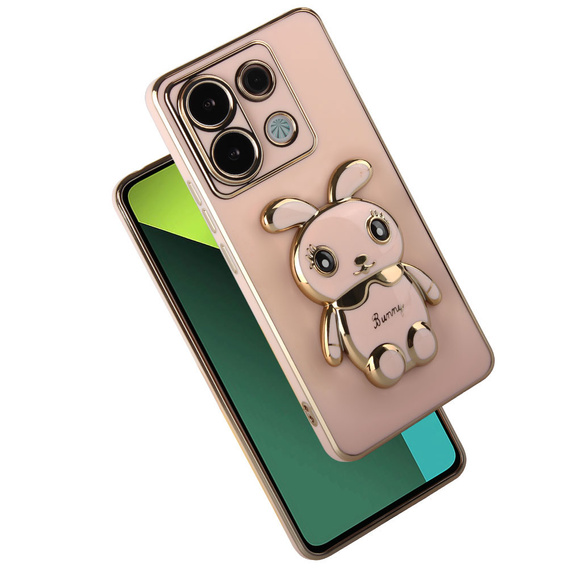 Case for Xiaomi Redmi Note 13 Pro 5G, Rabbit, pink + 9H Tempered Glass