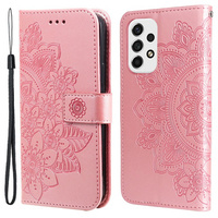 Flip case for Samsung Galaxy A53 5G, Mandala Flower, pink rose gold