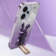 Case for Xiaomi Redmi Note 13 Pro+, Glitter Rabbit, with slide-out stand, purple