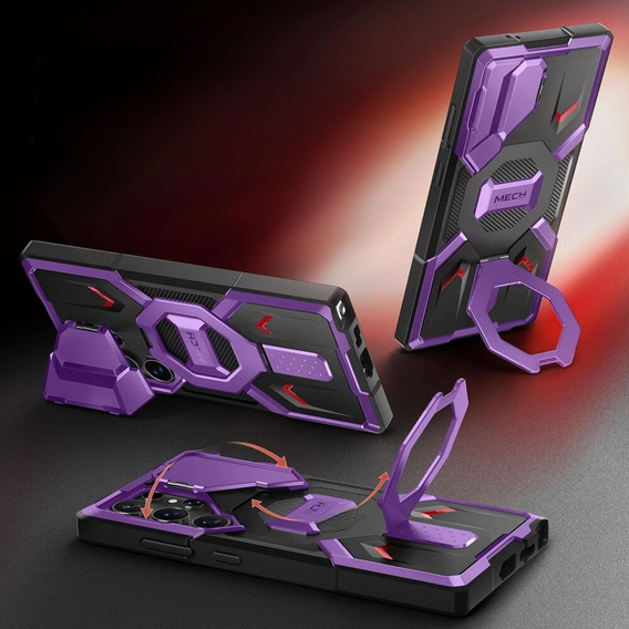 Tongate MECH MagSafe Series Purple Case for Samsung Galaxy S24 Ultra