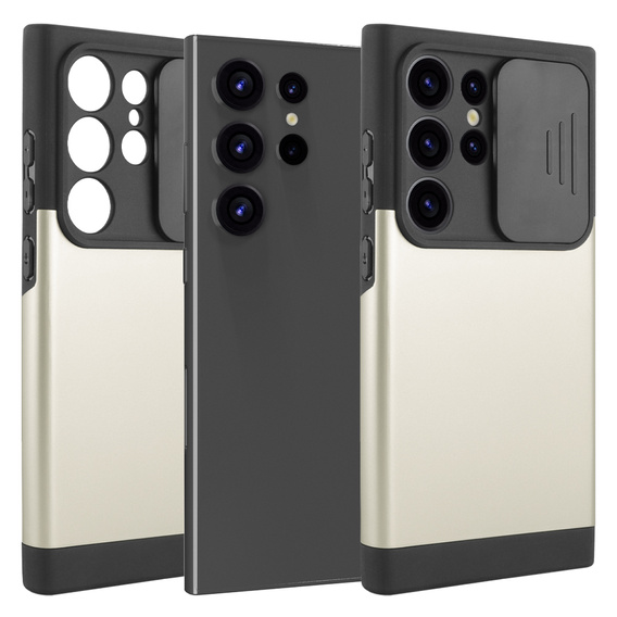 Case for Samsung Galaxy S24 Ultra, ERBORD MagProtect Slide Camera, gold